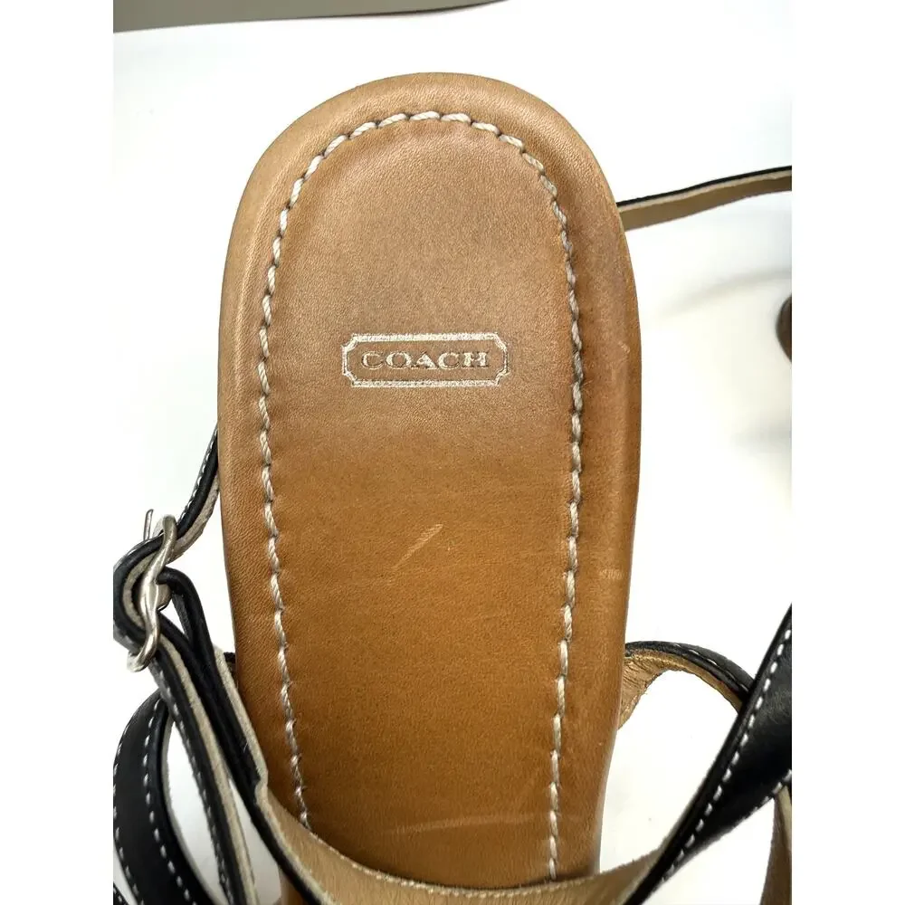 Coach Leather wedges Sz 8